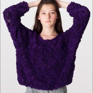 American Apparel 3D flower jumper long sleeve - purple